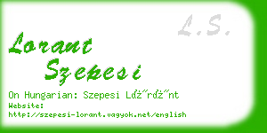 lorant szepesi business card